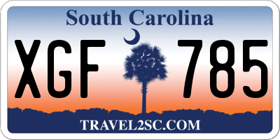SC license plate XGF785