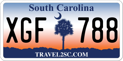 SC license plate XGF788