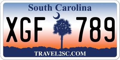SC license plate XGF789