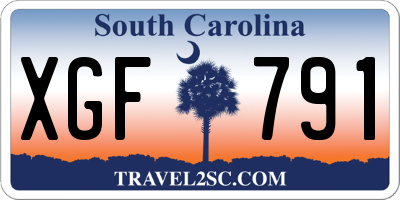 SC license plate XGF791