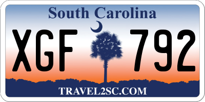 SC license plate XGF792