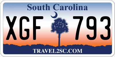SC license plate XGF793