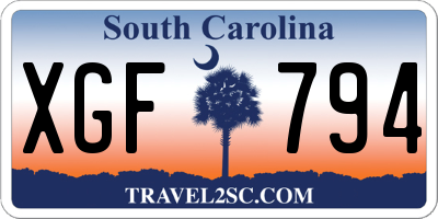 SC license plate XGF794