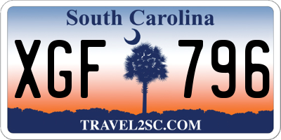SC license plate XGF796
