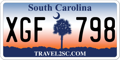 SC license plate XGF798