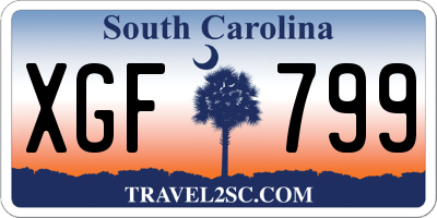 SC license plate XGF799