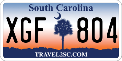 SC license plate XGF804