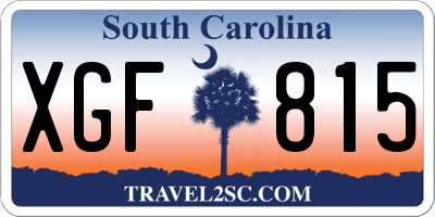 SC license plate XGF815