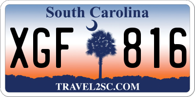 SC license plate XGF816