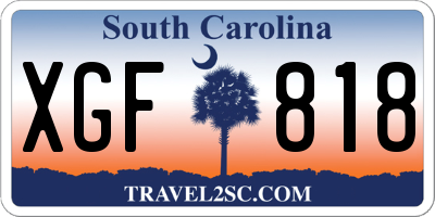 SC license plate XGF818