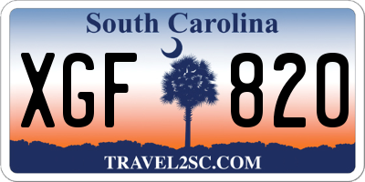 SC license plate XGF820