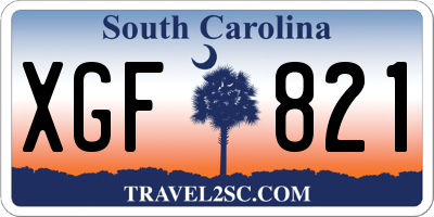 SC license plate XGF821