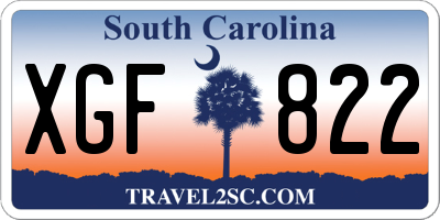 SC license plate XGF822