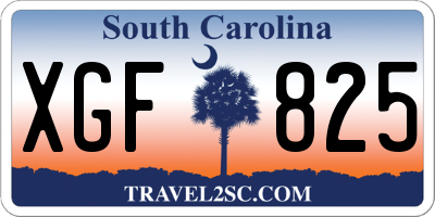 SC license plate XGF825