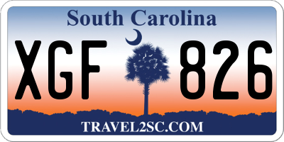 SC license plate XGF826