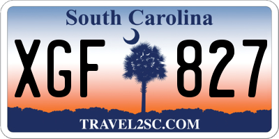SC license plate XGF827