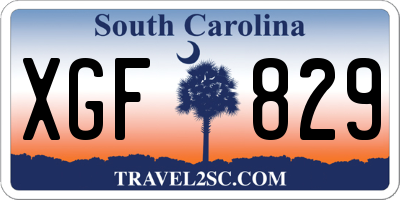 SC license plate XGF829
