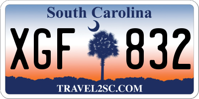 SC license plate XGF832