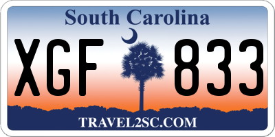 SC license plate XGF833