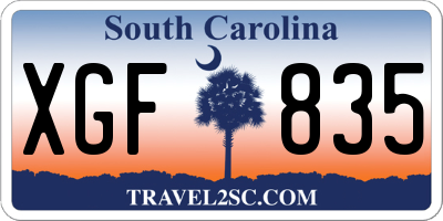 SC license plate XGF835