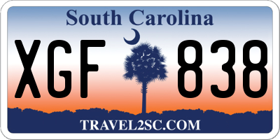 SC license plate XGF838