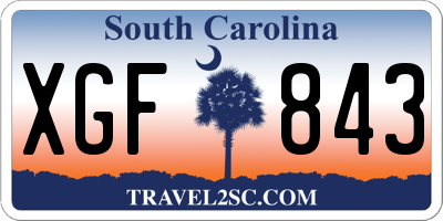 SC license plate XGF843