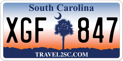 SC license plate XGF847