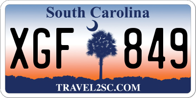 SC license plate XGF849