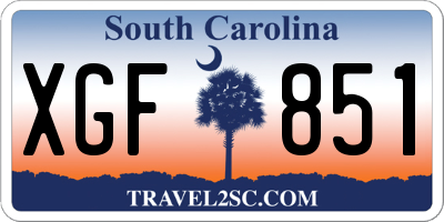 SC license plate XGF851