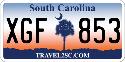 SC license plate XGF853