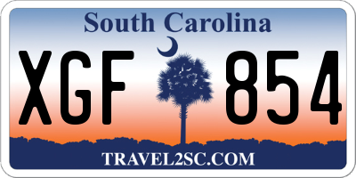 SC license plate XGF854