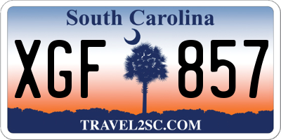 SC license plate XGF857