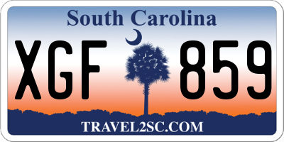SC license plate XGF859