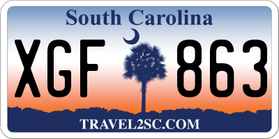 SC license plate XGF863