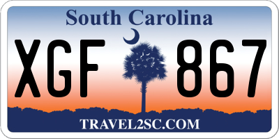 SC license plate XGF867