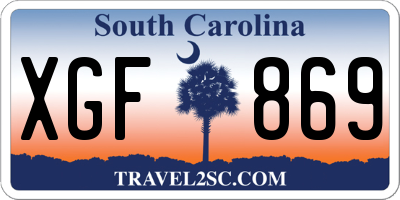 SC license plate XGF869