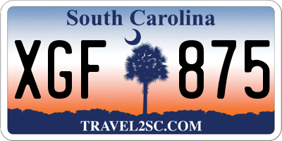 SC license plate XGF875