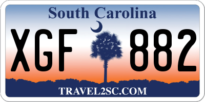 SC license plate XGF882