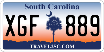 SC license plate XGF889