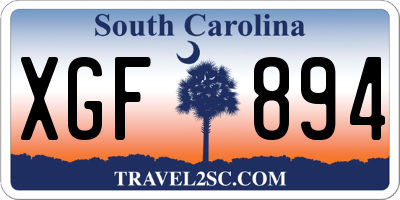 SC license plate XGF894