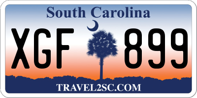 SC license plate XGF899