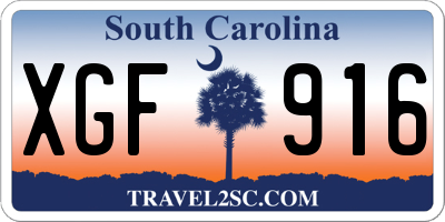 SC license plate XGF916