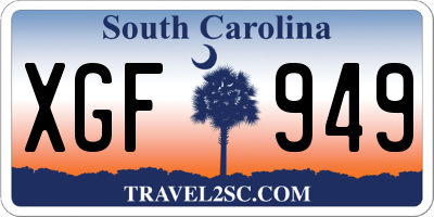 SC license plate XGF949