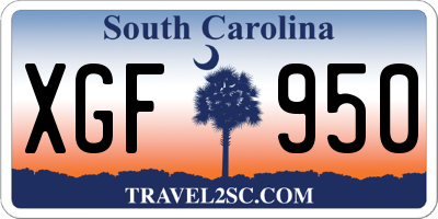 SC license plate XGF950