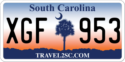 SC license plate XGF953