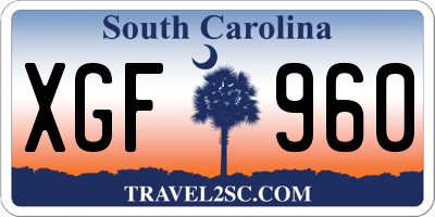 SC license plate XGF960