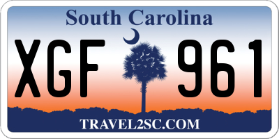 SC license plate XGF961