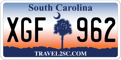 SC license plate XGF962