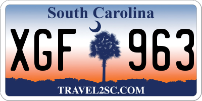 SC license plate XGF963