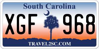 SC license plate XGF968